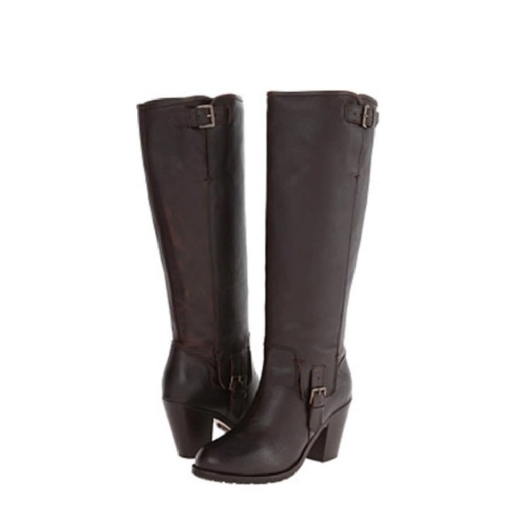 NEW Ariat 10014314 Women 7B Brown Leather Tall Riding Boots Block Heel Lug Sole